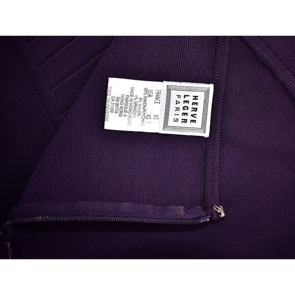 A7 Auth HERVE LEGER Purple Bandage Pencil Skirt Size XS - Picture 3 of 3